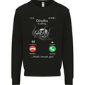 Cthulhu Is Calling Funny Kraken Kids Sweatshirt Jumper Black
