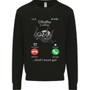 Cthulhu Is Calling Funny Kraken Kids Sweatshirt Jumper Black