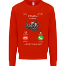 Cthulhu Is Calling Funny Kraken Kids Sweatshirt Jumper Bright Red