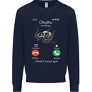 Cthulhu Is Calling Funny Kraken Kids Sweatshirt Jumper Navy Blue