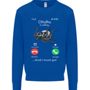 Cthulhu Is Calling Funny Kraken Kids Sweatshirt Jumper Royal Blue