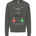 Cthulhu Is Calling Funny Kraken Kids Sweatshirt Jumper Storm Grey