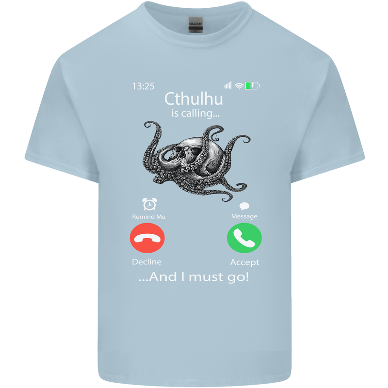 Cthulhu Is Calling Funny Kraken Kids T-Shirt Childrens Light Blue