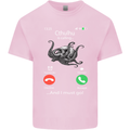 Cthulhu Is Calling Funny Kraken Kids T-Shirt Childrens Light Pink