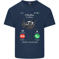 Cthulhu Is Calling Funny Kraken Kids T-Shirt Childrens Navy Blue