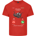 Cthulhu Is Calling Funny Kraken Kids T-Shirt Childrens Red