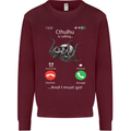 Cthulhu Is Calling Funny Kraken Mens Sweatshirt Jumper Maroon