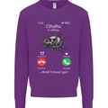 Cthulhu Is Calling Funny Kraken Mens Sweatshirt Jumper Purple