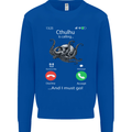 Cthulhu Is Calling Funny Kraken Mens Sweatshirt Jumper Royal Blue