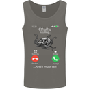 Cthulhu Is Calling Funny Kraken Mens Vest Tank Top Charcoal