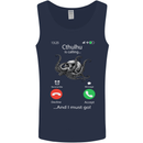 Cthulhu Is Calling Funny Kraken Mens Vest Tank Top Navy Blue