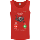 Cthulhu Is Calling Funny Kraken Mens Vest Tank Top Red