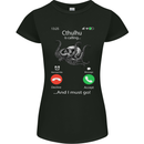 Cthulhu Is Calling Funny Kraken Womens Petite Cut T-Shirt Black