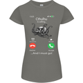 Cthulhu Is Calling Funny Kraken Womens Petite Cut T-Shirt Charcoal
