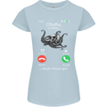 Cthulhu Is Calling Funny Kraken Womens Petite Cut T-Shirt Light Blue