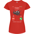 Cthulhu Is Calling Funny Kraken Womens Petite Cut T-Shirt Red