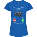 Cthulhu Is Calling Funny Kraken Womens Petite Cut T-Shirt Royal Blue