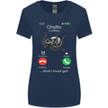 Cthulhu Is Calling Funny Kraken Womens Wider Cut T-Shirt Navy Blue