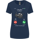 Cthulhu Is Calling Funny Kraken Womens Wider Cut T-Shirt Navy Blue