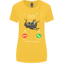 Cthulhu Is Calling Funny Kraken Womens Wider Cut T-Shirt Yellow