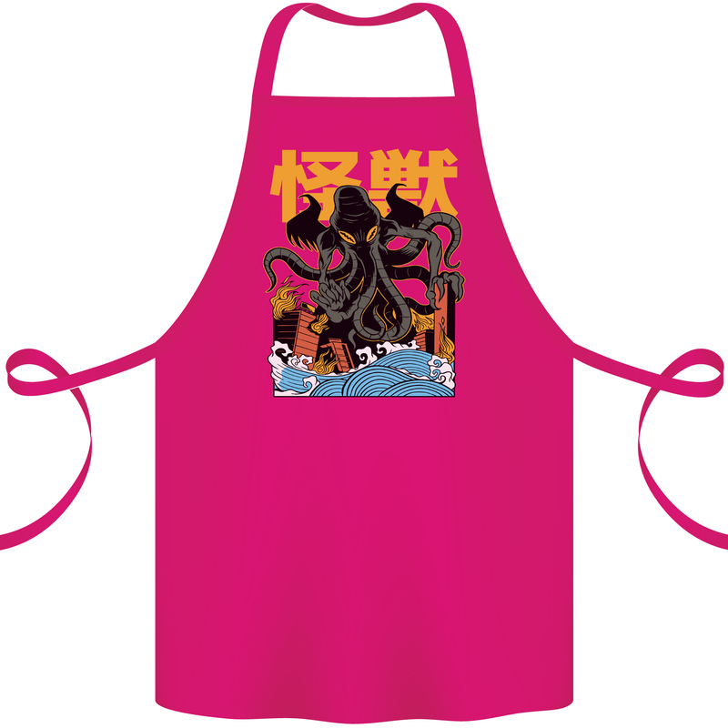 Cthulhu Japanese Anime Kraken Cotton Apron 100% Organic Pink