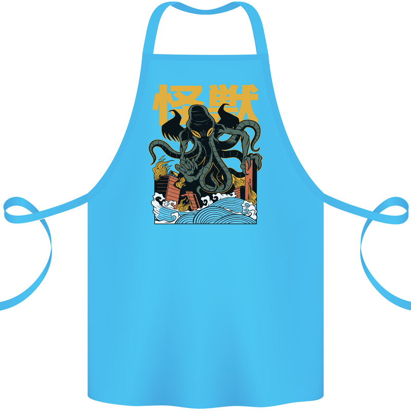 Cthulhu Japanese Anime Kraken Cotton Apron 100% Organic Turquoise
