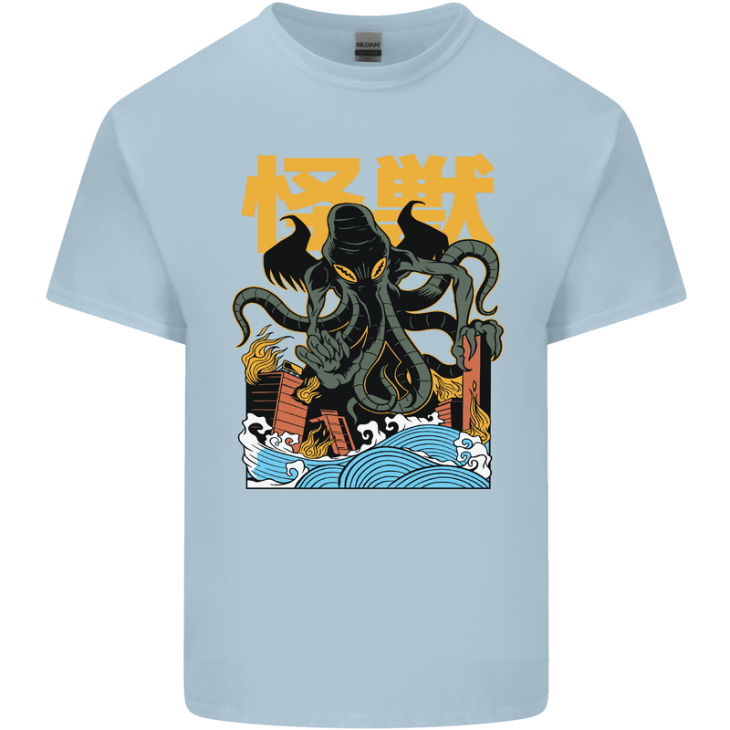 Cthulhu Japanese Anime Kraken Kids T-Shirt Childrens Light Blue