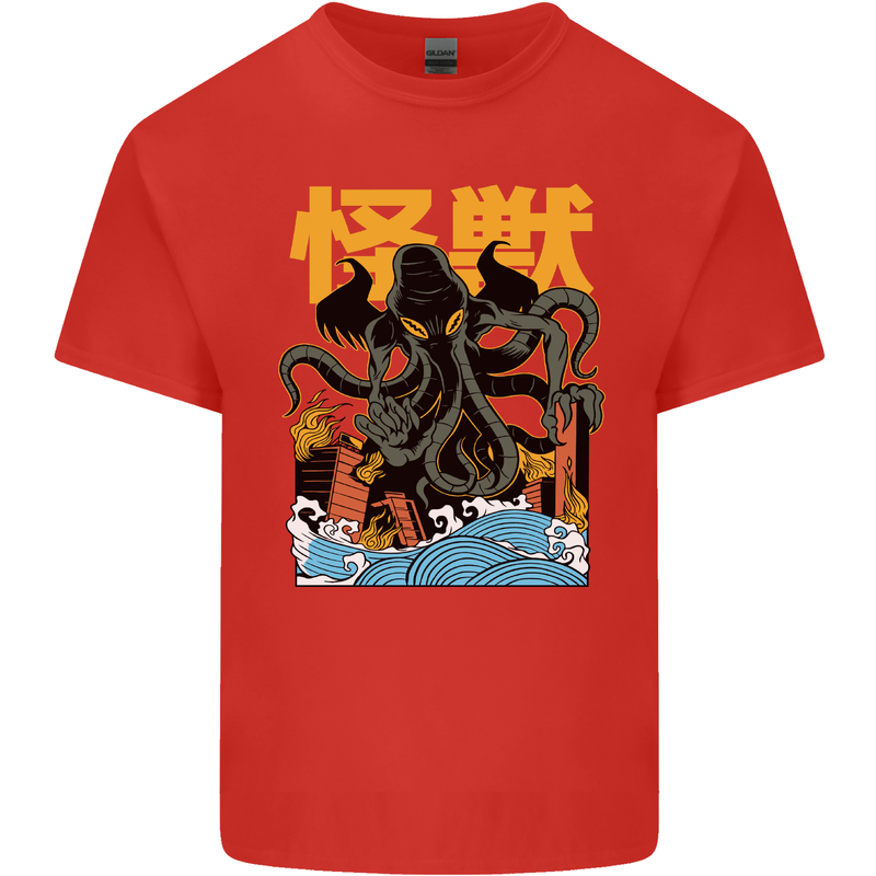 Cthulhu Japanese Anime Kraken Kids T-Shirt Childrens Red