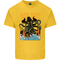 Cthulhu Japanese Anime Kraken Kids T-Shirt Childrens Yellow