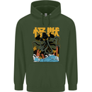 Cthulhu Japanese Anime Kraken Mens 80% Cotton Hoodie Forest Green