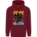 Cthulhu Japanese Anime Kraken Mens 80% Cotton Hoodie Maroon
