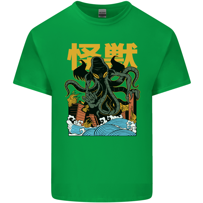 Cthulhu Japanese Anime Kraken Mens Cotton T-Shirt Tee Top Irish Green