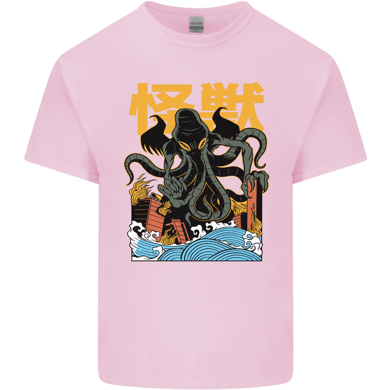 Cthulhu Japanese Anime Kraken Mens Cotton T-Shirt Tee Top Light Pink