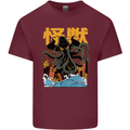 Cthulhu Japanese Anime Kraken Mens Cotton T-Shirt Tee Top Maroon