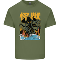 Cthulhu Japanese Anime Kraken Mens Cotton T-Shirt Tee Top Military Green