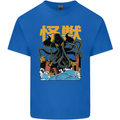 Cthulhu Japanese Anime Kraken Mens Cotton T-Shirt Tee Top Royal Blue