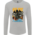 Cthulhu Japanese Anime Kraken Mens Long Sleeve T-Shirt Sports Grey