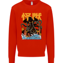 Cthulhu Japanese Anime Kraken Mens Sweatshirt Jumper Bright Red