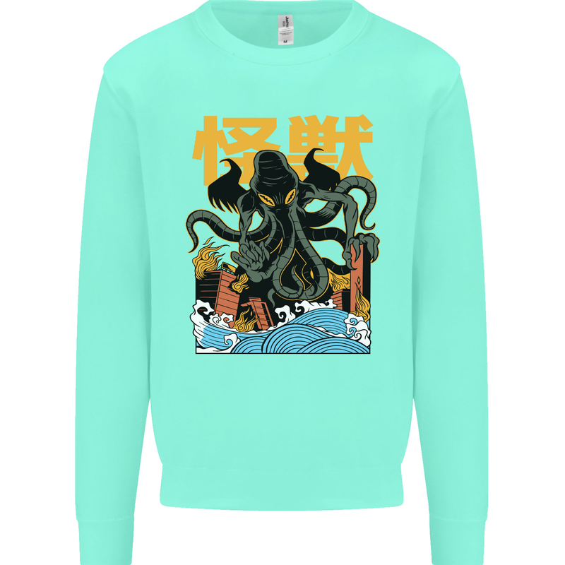 Cthulhu Japanese Anime Kraken Mens Sweatshirt Jumper Peppermint