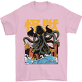 Cthulhu Japanese Anime Kraken Mens T-Shirt Cotton Gildan Light Pink