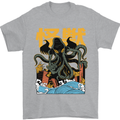 Cthulhu Japanese Anime Kraken Mens T-Shirt Cotton Gildan Sports Grey