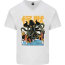 Cthulhu Japanese Anime Kraken Mens V-Neck Cotton T-Shirt White