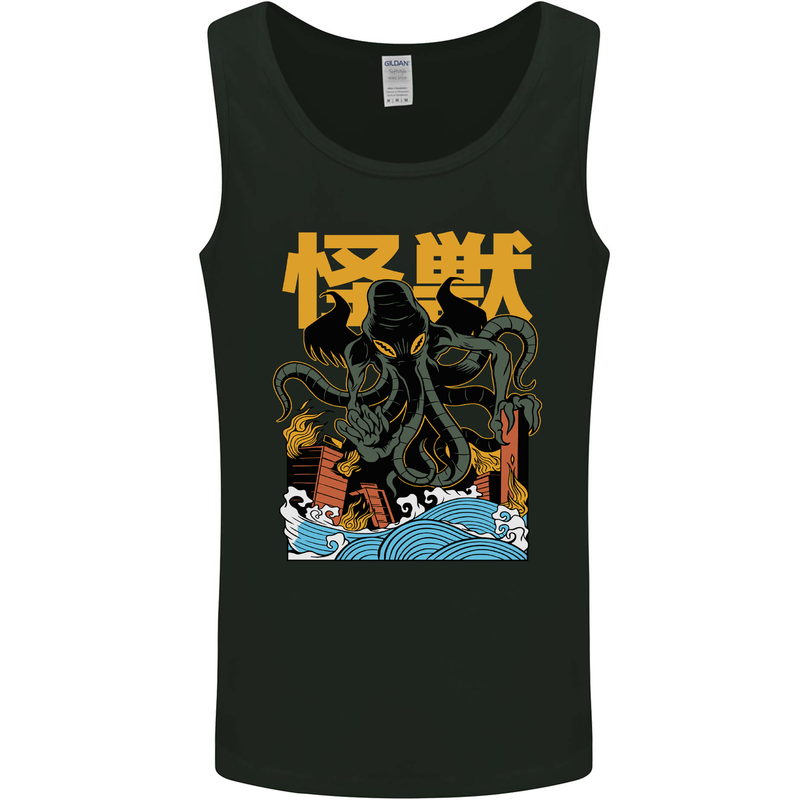 Cthulhu Japanese Anime Kraken Mens Vest Tank Top Black