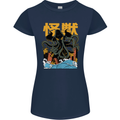 Cthulhu Japanese Anime Kraken Womens Petite Cut T-Shirt Navy Blue