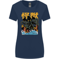 Cthulhu Japanese Anime Kraken Womens Wider Cut T-Shirt Navy Blue