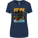 Cthulhu Japanese Anime Kraken Womens Wider Cut T-Shirt Navy Blue