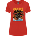 Cthulhu Japanese Anime Kraken Womens Wider Cut T-Shirt Red