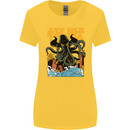 Cthulhu Japanese Anime Kraken Womens Wider Cut T-Shirt Yellow