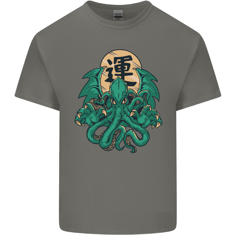 Cthulhu Monster Kraken Kids T-Shirt Childrens Charcoal