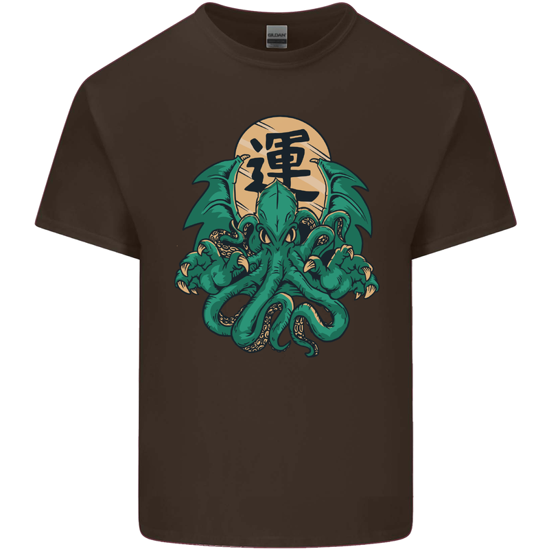 Cthulhu Monster Kraken Kids T-Shirt Childrens Chocolate